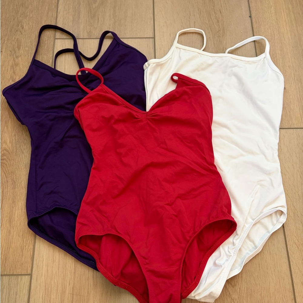 Natalie Dancewear & Morelia Women's Leo Trio - Purple, Red, and White (S/M)